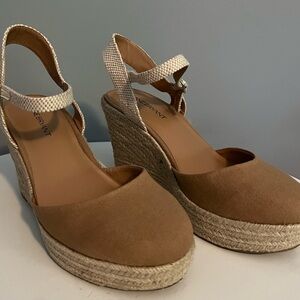 Lane Bryant Tan Espadrille Wedges